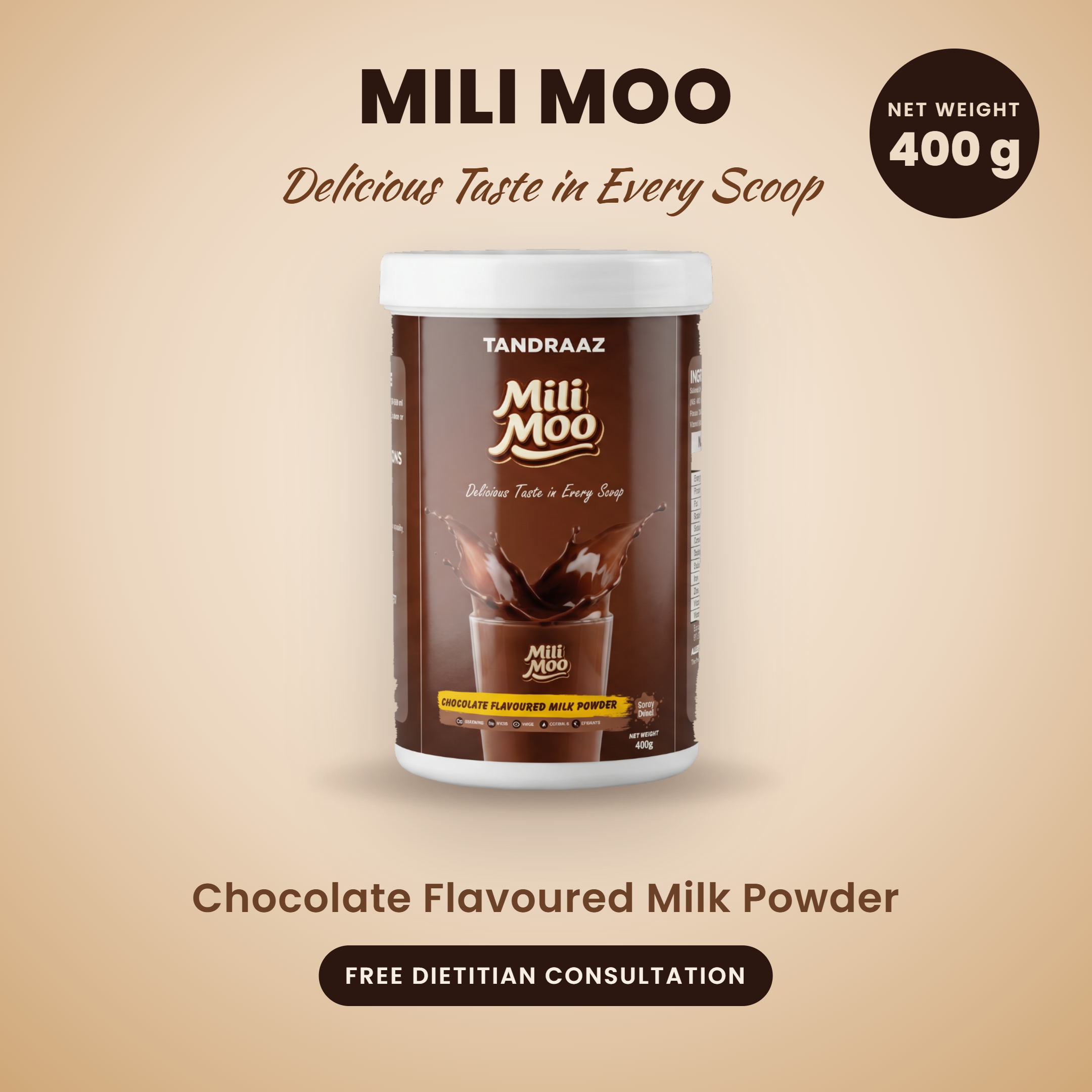 Milli Moo β Chocolate Flavored Nutritional Drink | 400g