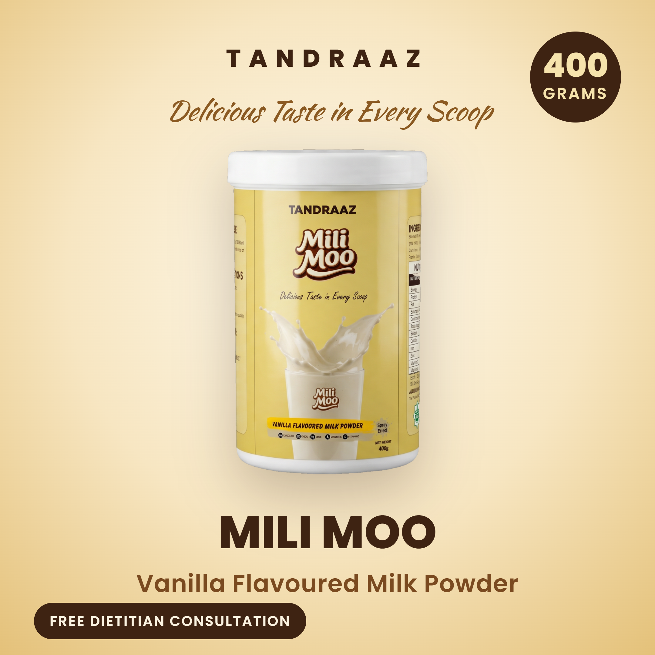 Tandraaz Mili Moo Vanilla Flavoured Milk Powder