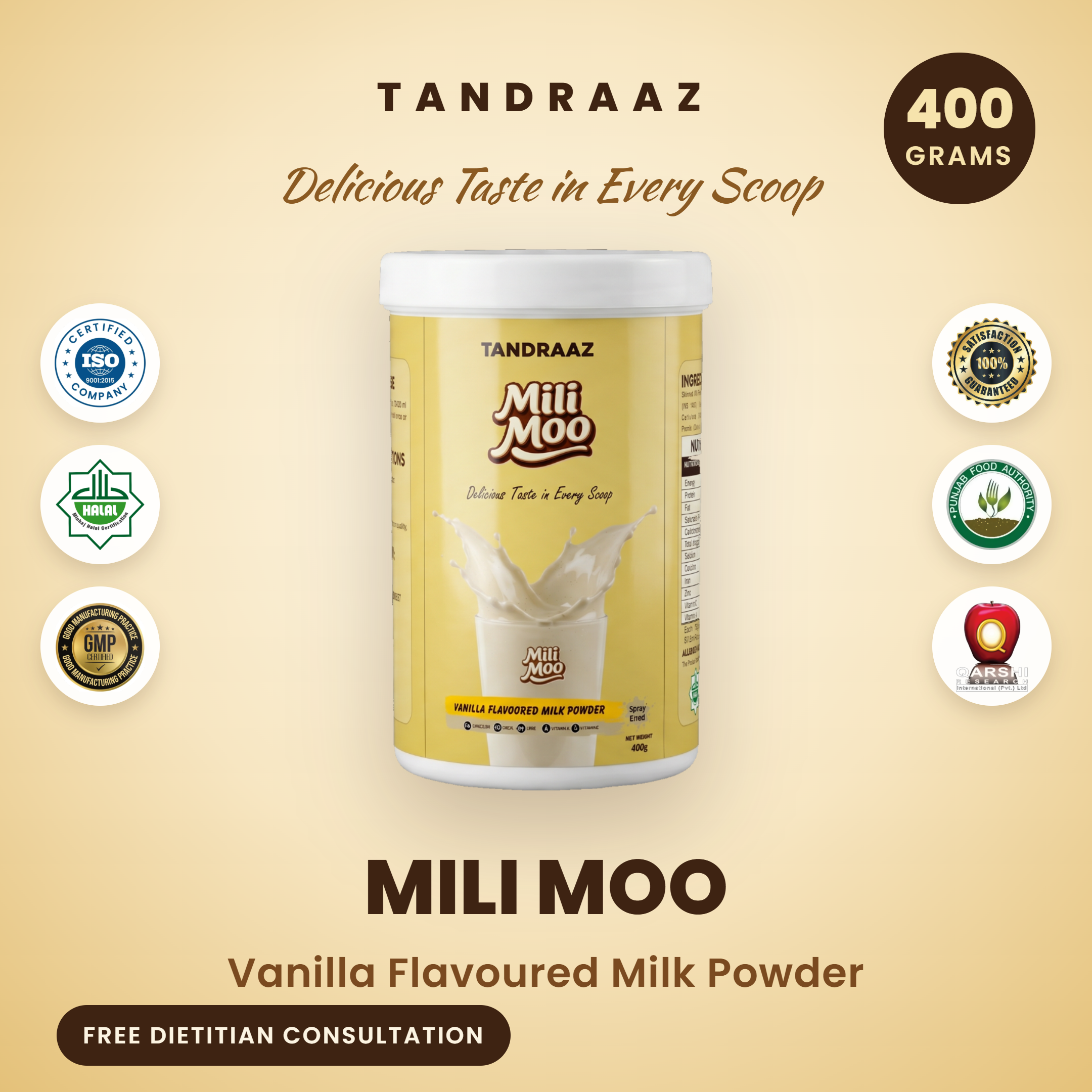 Tandraaz Mili Moo Vanilla Flavoured Milk Powder